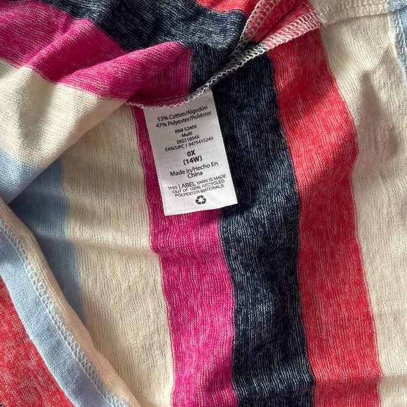 Terra & Sky Women's Plus Size Striped V-Neck Shirt - Picture 6 of 6